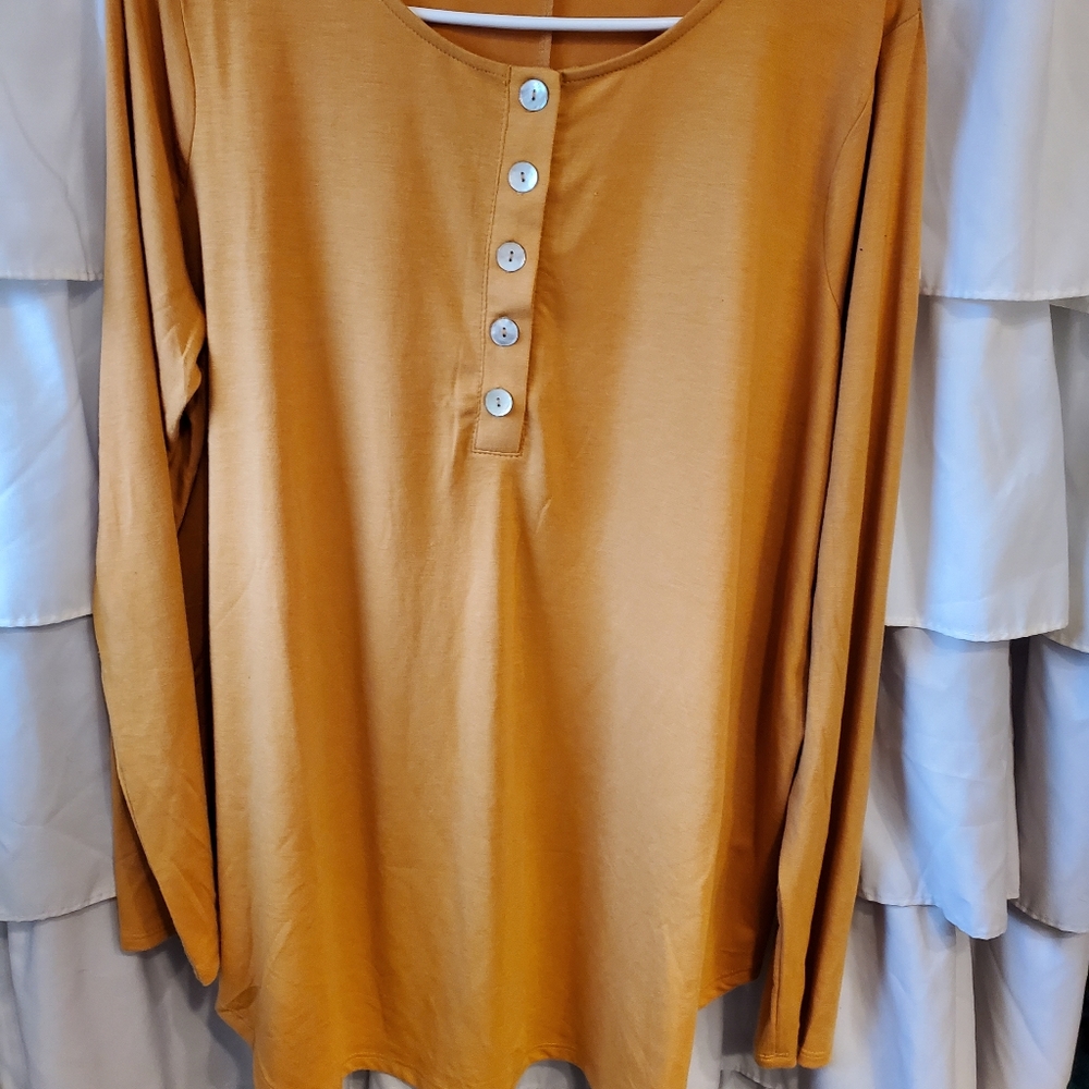 Zenana Basic Button Long Sleeve Top